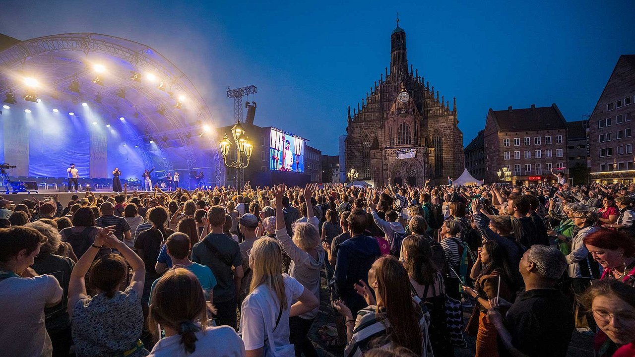 Schlussgottesdienst des Kirchentags in Nürnberg am 07.06.2023.