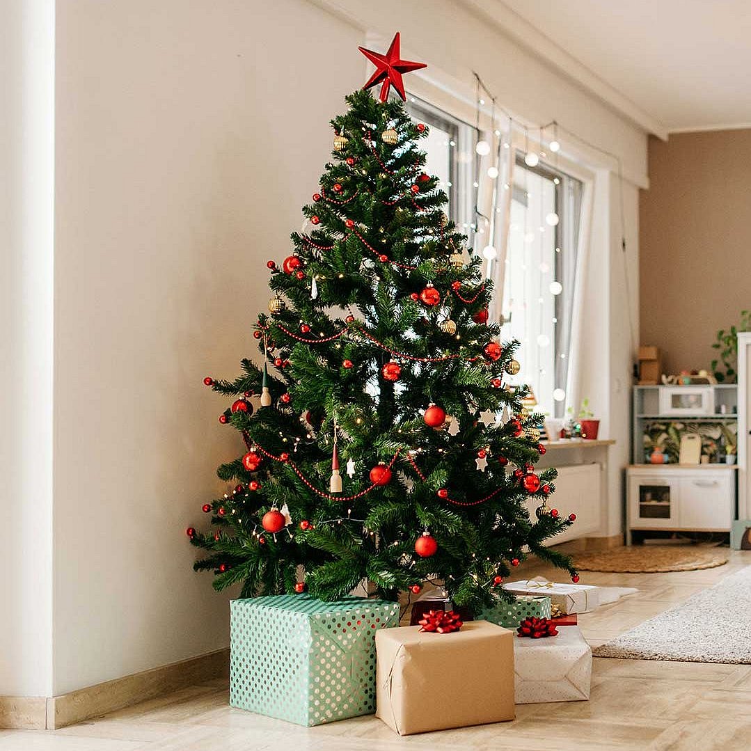 Weihnachtsbaum im Wohnzimmer