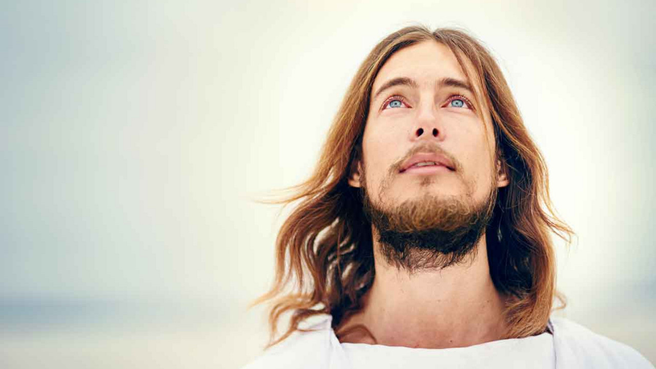 Jesus blickt in den Himmel