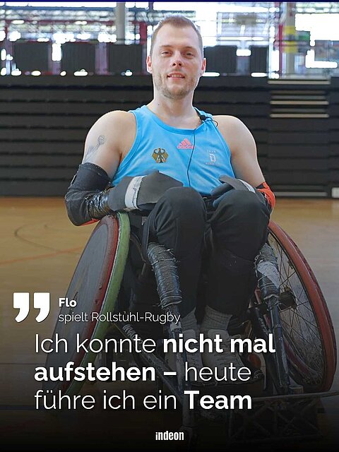Flo in seinem Rugby-Rollstuhl