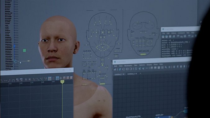 Frau modelliert den Avatar eines Verstorbenen
