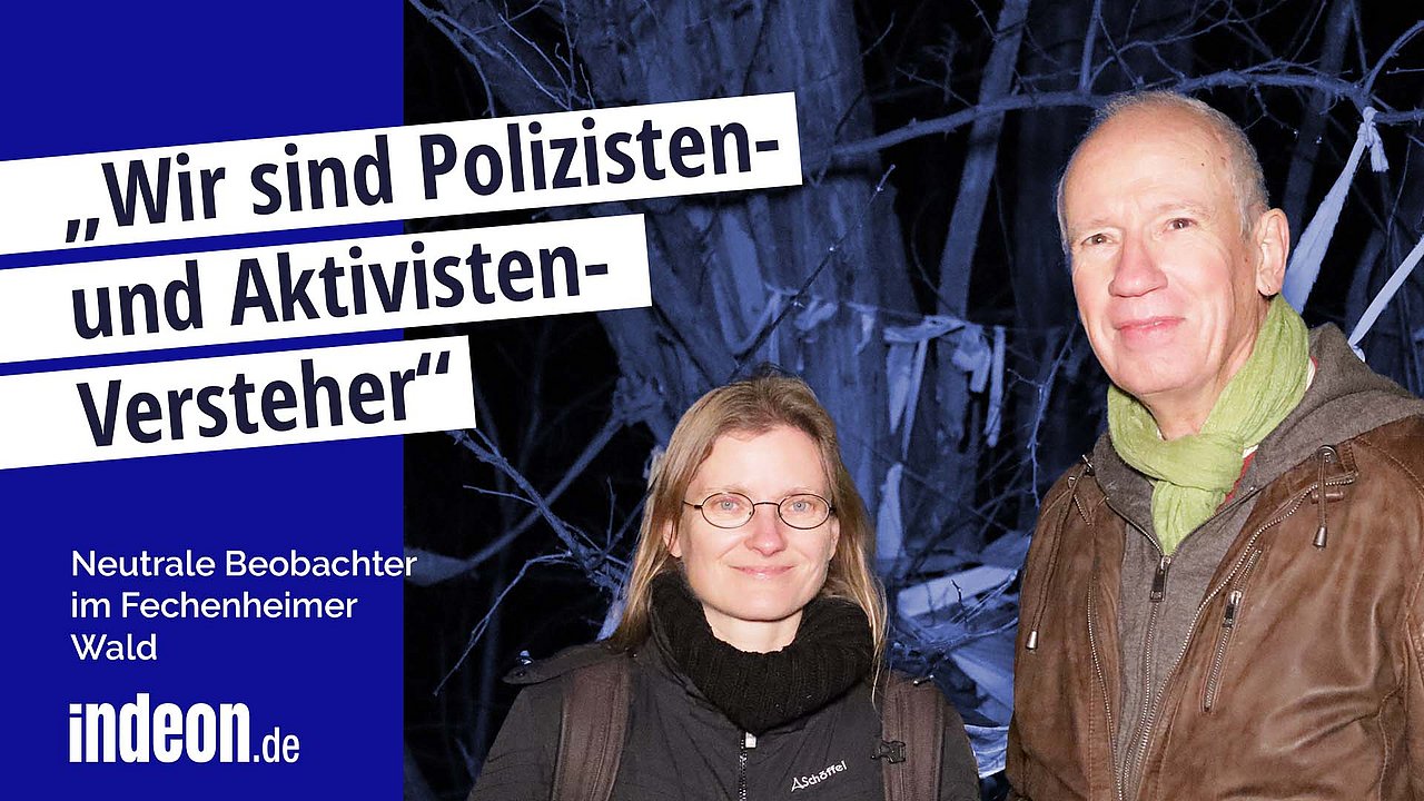 Erika und Wilfried beobachten die Räumung des Fechenheimer Waldes