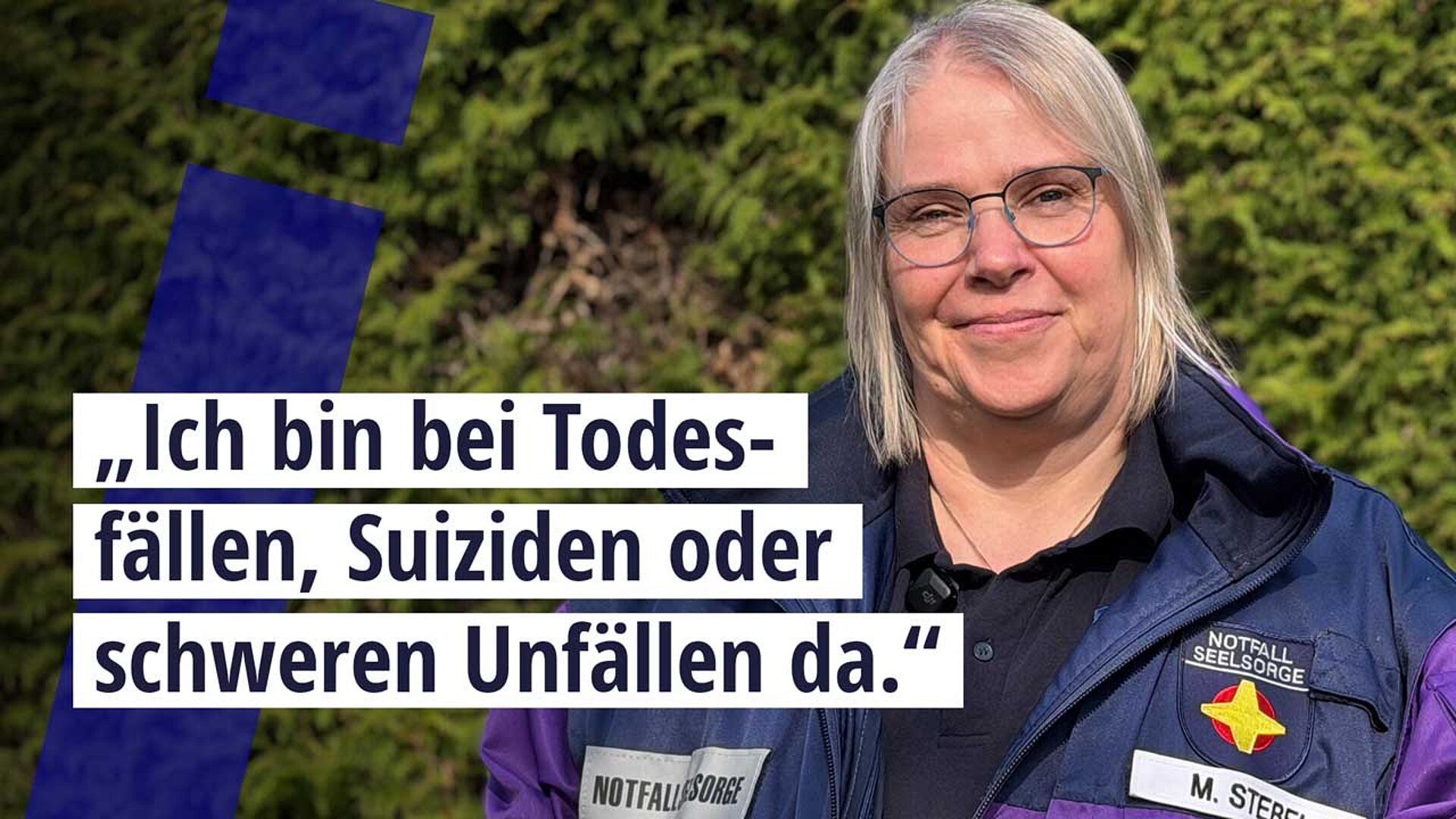 Manuela Stebel ist Notfallseelsorgerin der evangelischen Kirche im Westerwaldkreis. Zitat: Ich bin bei Todesfällen, Suizden oder schweren Unfällen da.