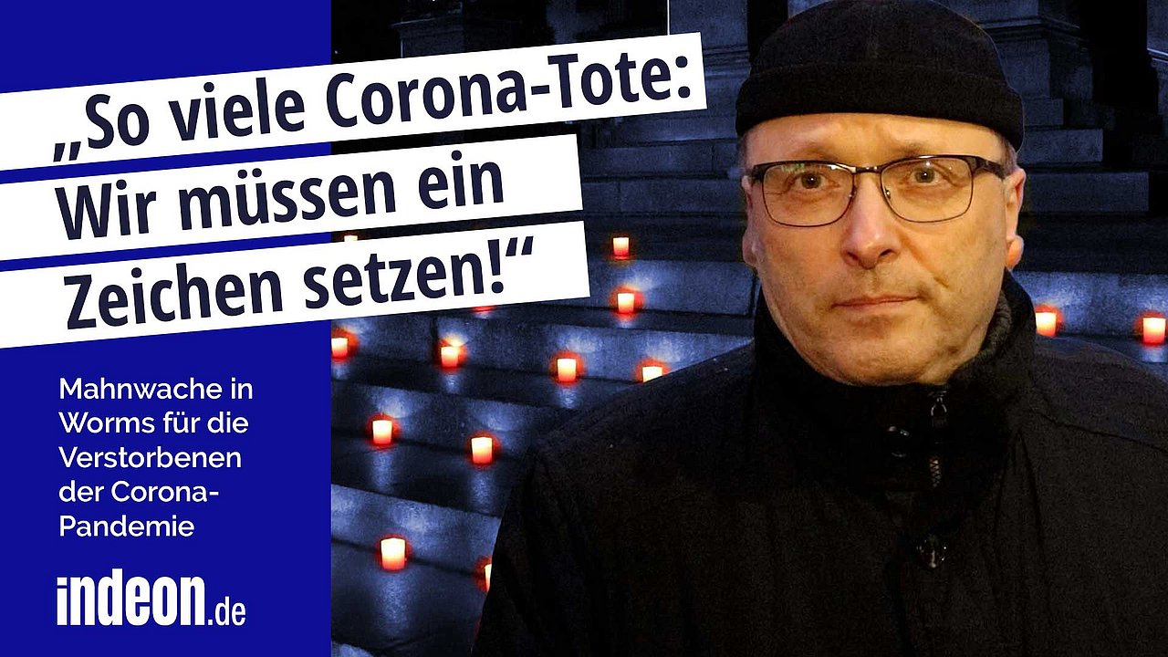 Mahnwache in  Worms für die  Verstorbenen  der Corona- Pandemie 