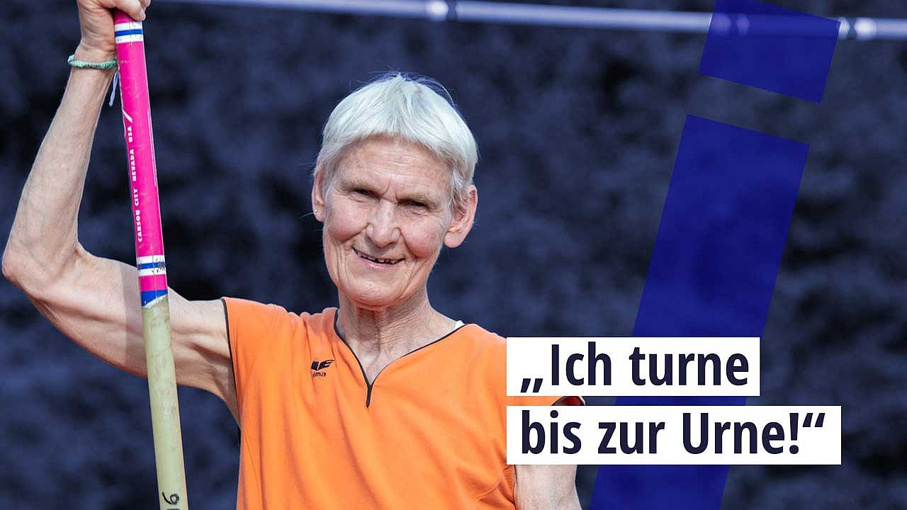 Stabhochspringerin Grania Leaping Rabbit und das Zitat: „Ich turne bis zur Urne“