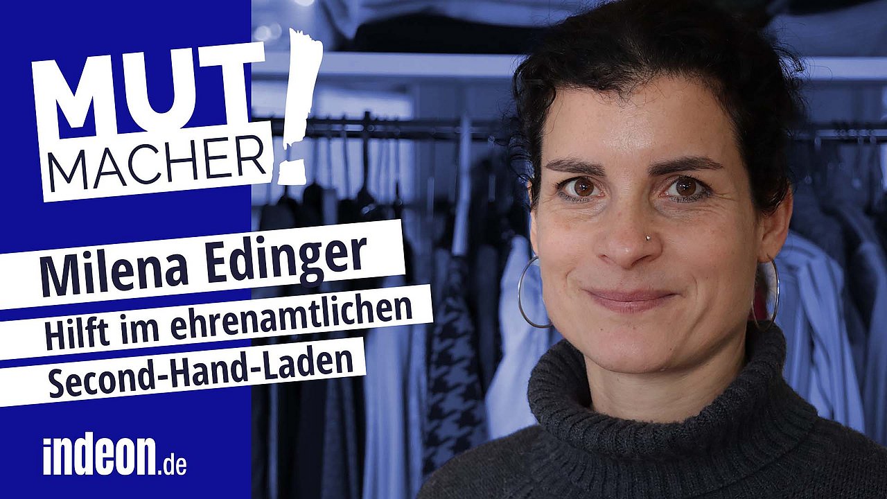 Milena arbeitet im ehrenamtlichen Second-Hand Laden "Wiedergeliebt"