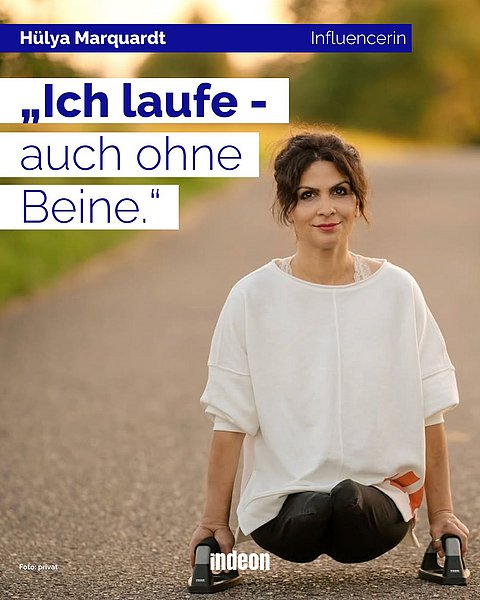 Hülya mit ihren Gehilfen auf einem Feldweg