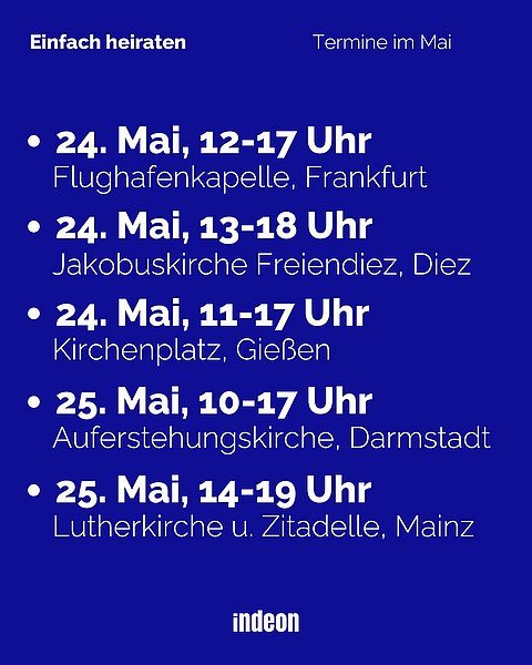 Einfach heiraten im Mai