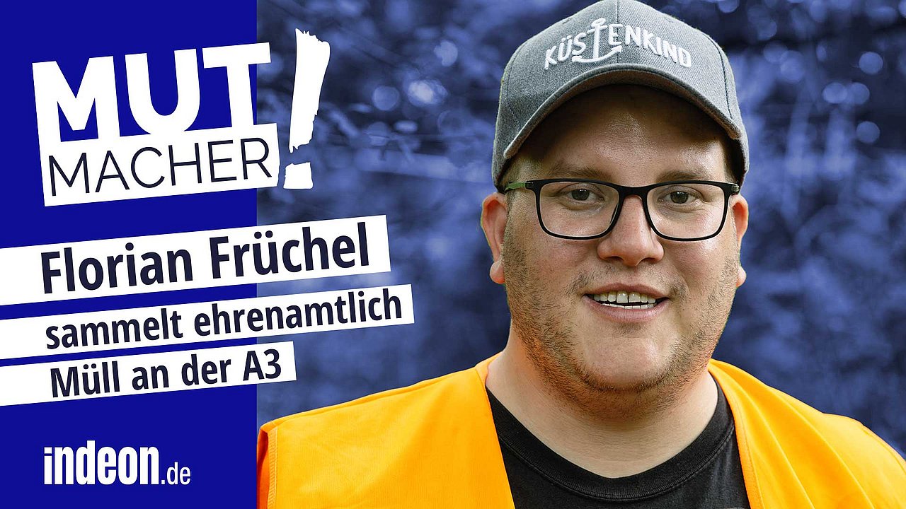 Florian sammelt den Müll von Anderen ein