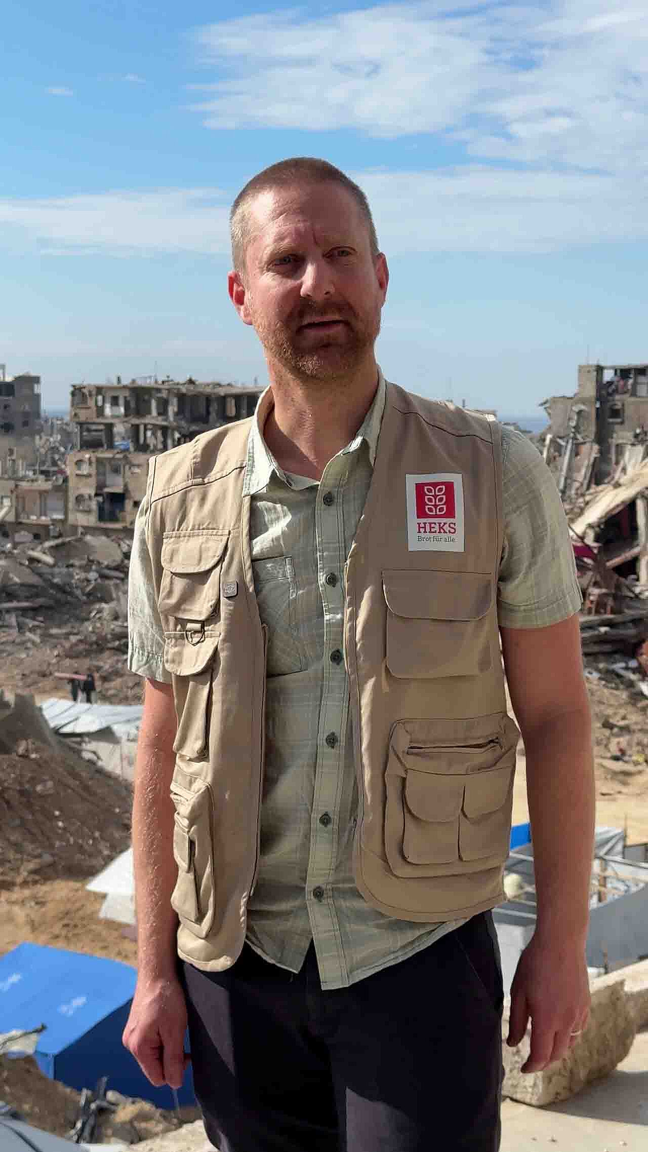 HEKS-Mitarbeiter Sebastian Zug im Gazastreifen