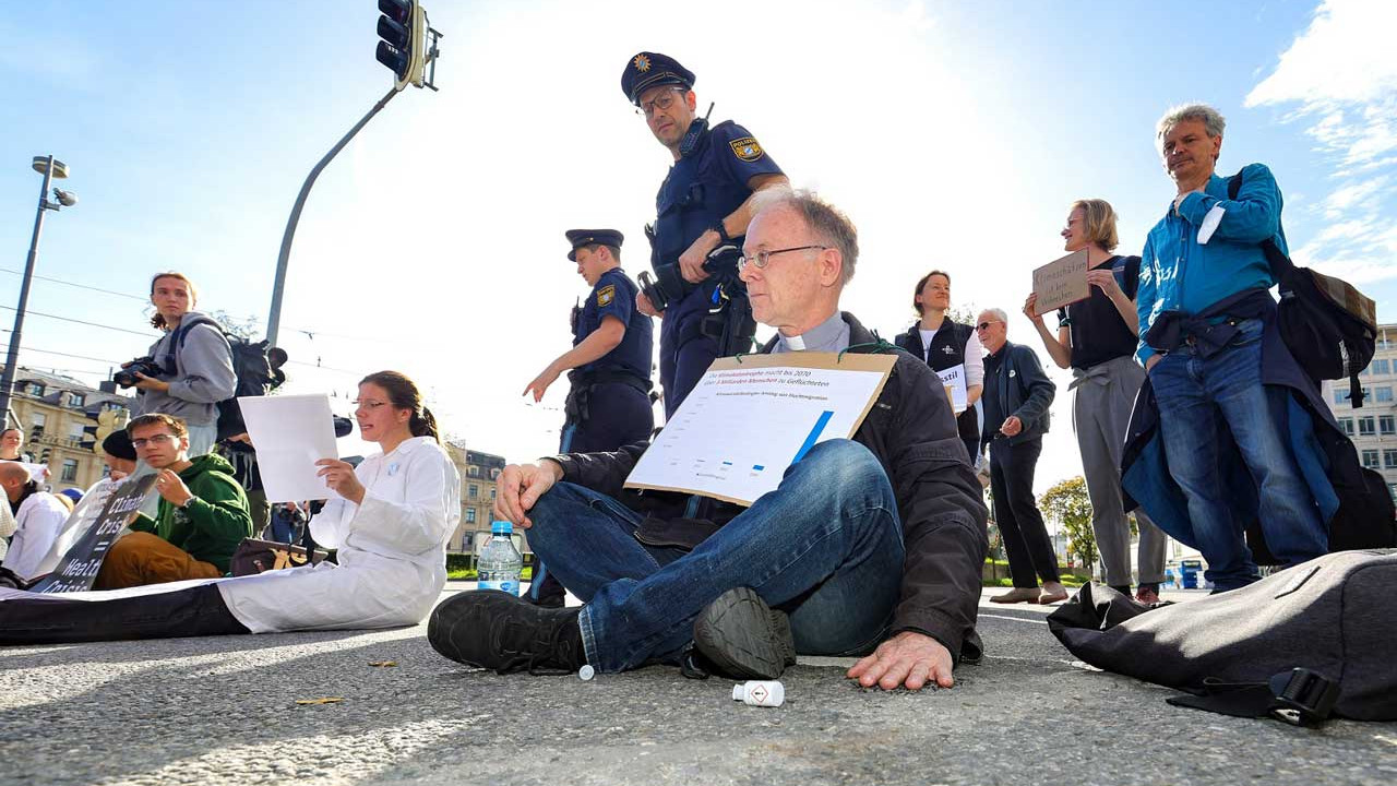Protest der letzten Generation in München.