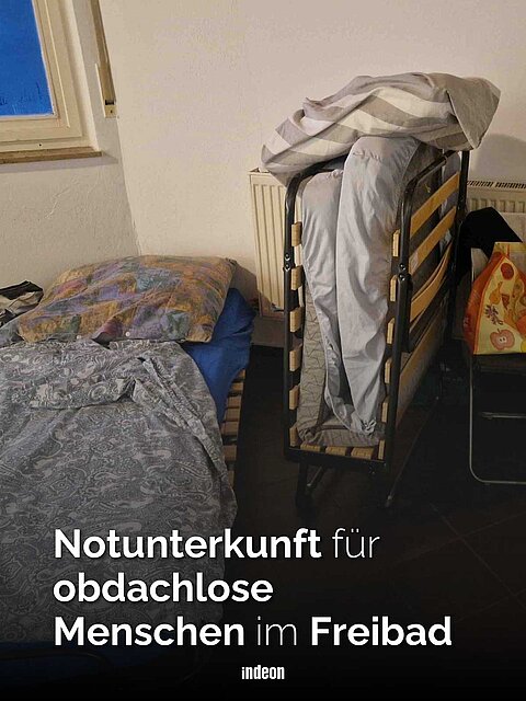 Notunterkunft für Obdachlose im Freibad