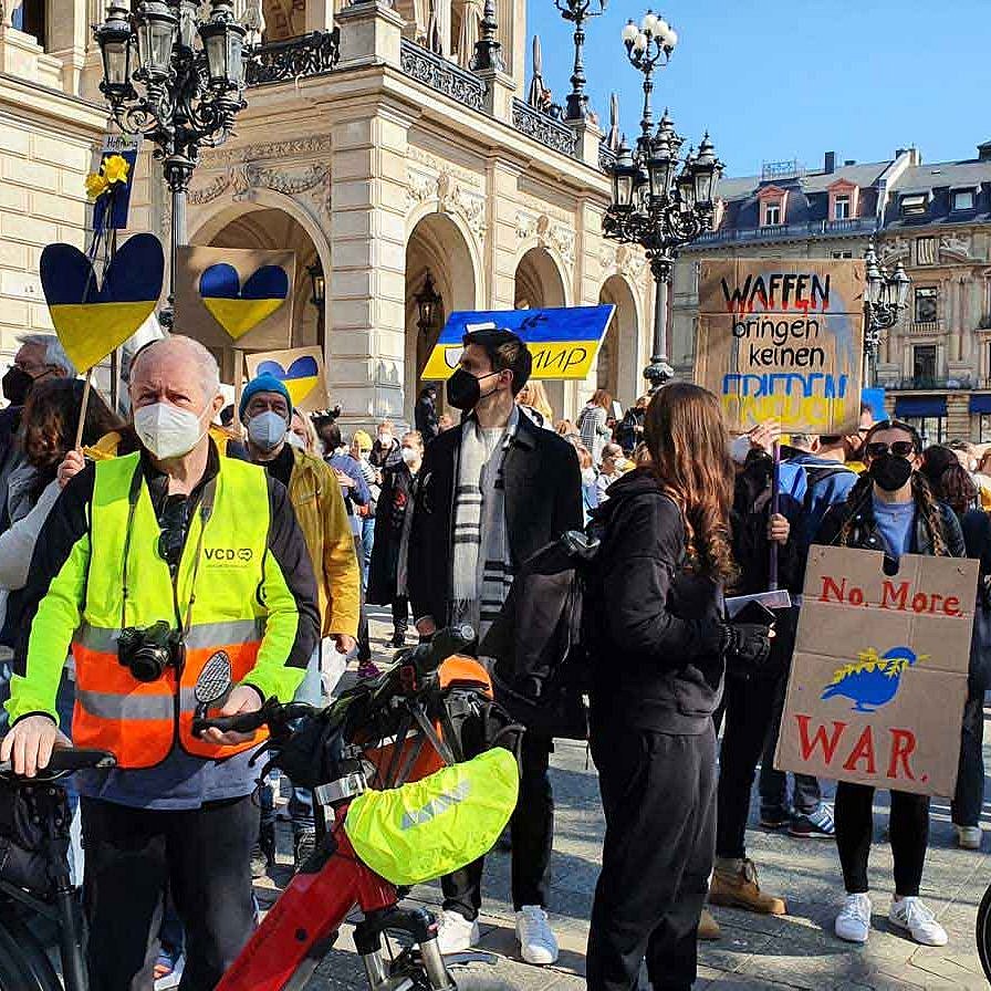 Solidarität mit der Ukraine - Kundgebung in Frankfurt