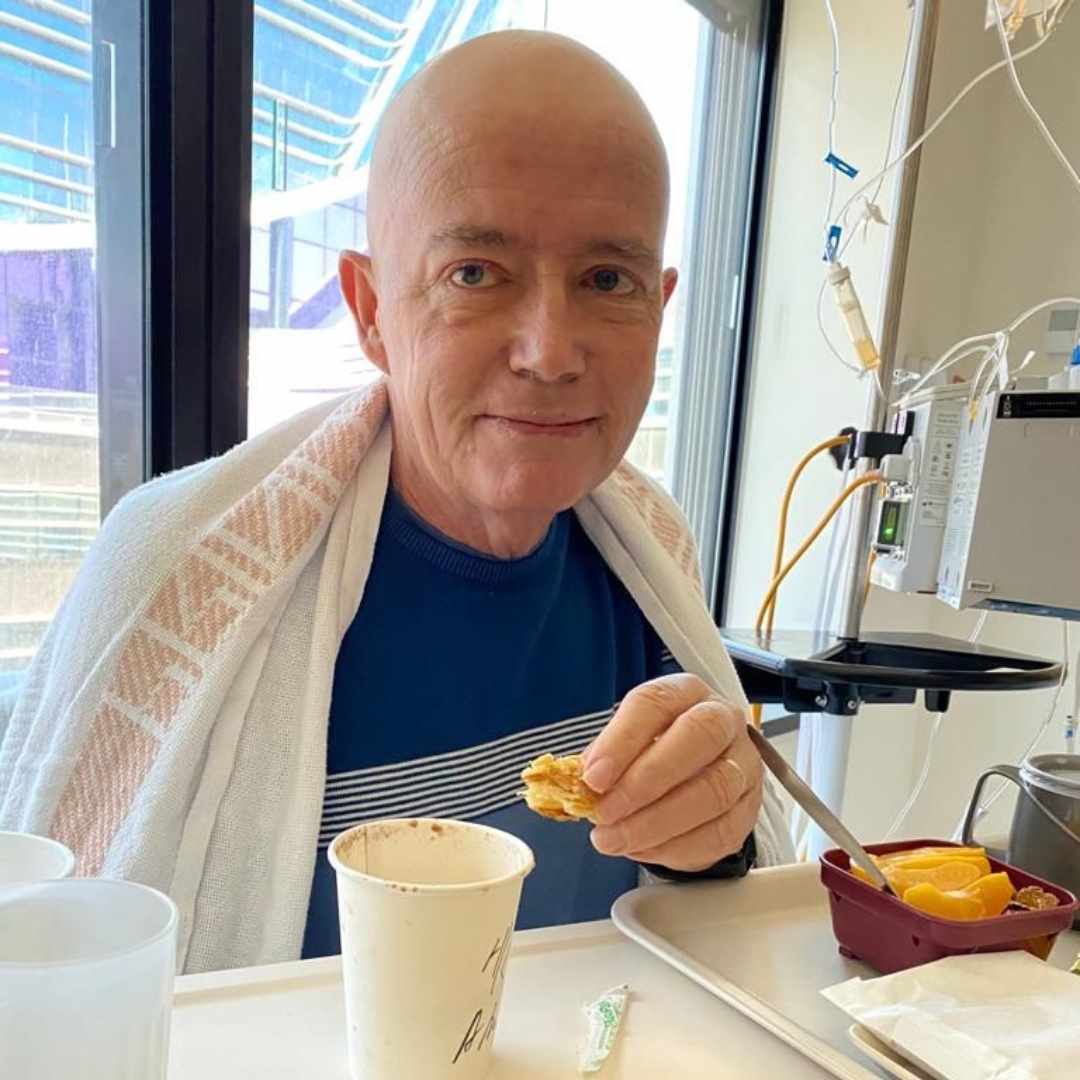 Jim während der Chemo-Therapie im Krankenhaus.
