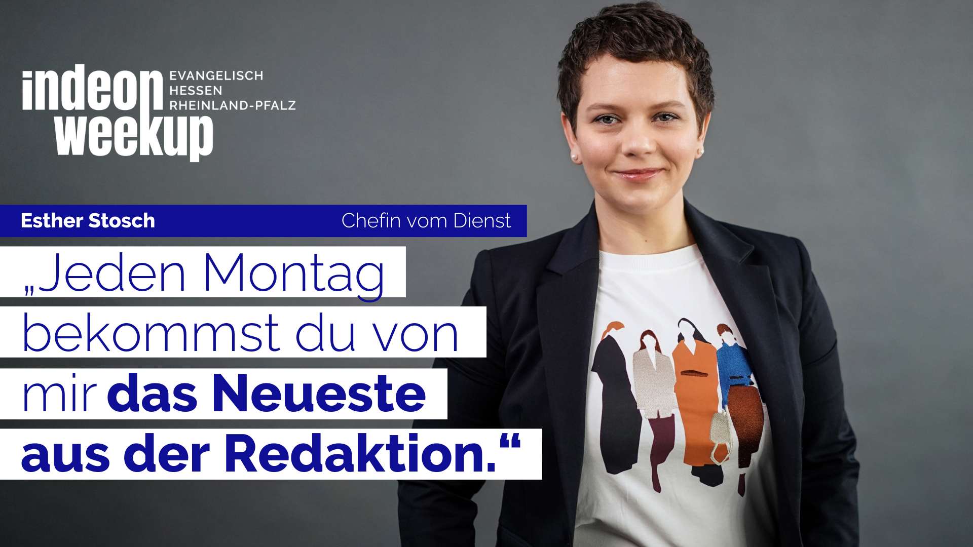 Esther, unsere Chefin vom Dienst, im Portrait. Sie schreibt jeden Montagmorgen den Newsletter. 