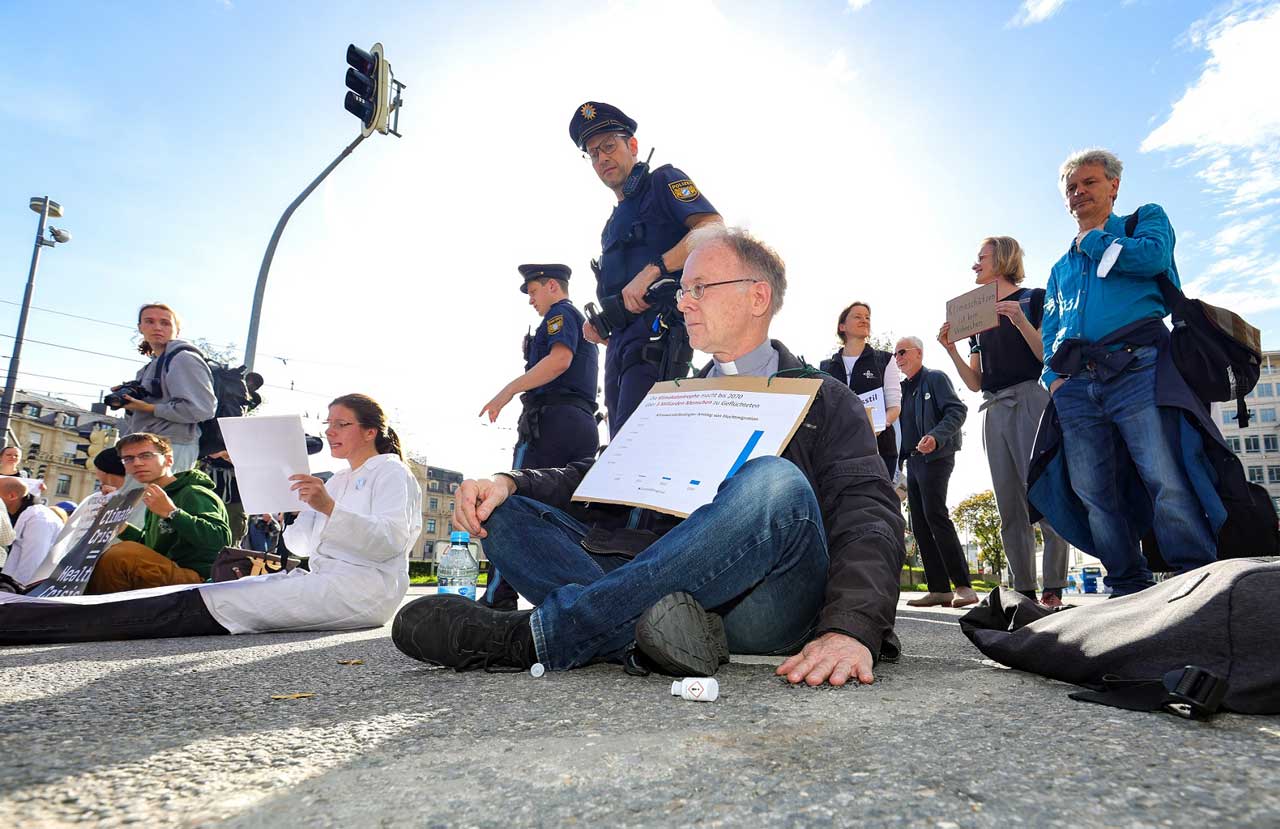 Protest der letzten Generation in München.