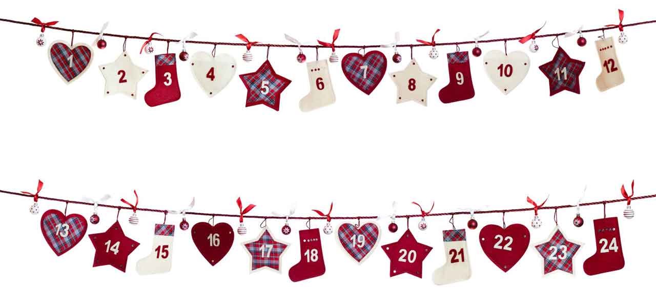 Aufgehangener Adventskalender