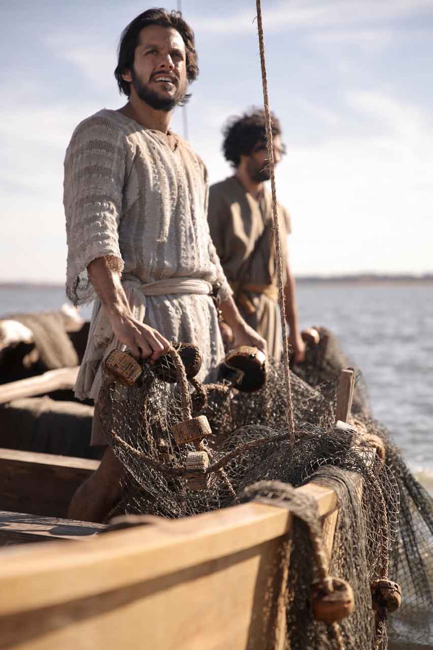 Simon und Andreas auf dem See Genezareth.