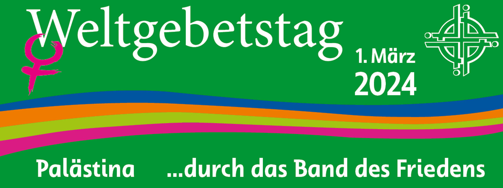 Banner zum Weltgebetstag 2024 aus Palästina