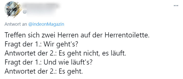 Dieser Witz hat uns per Twitter erreicht