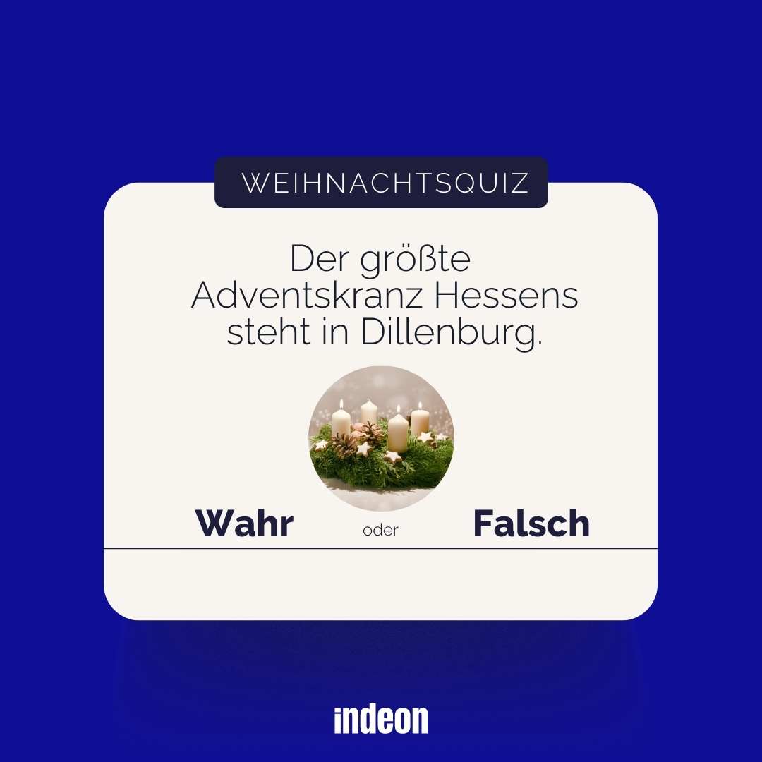 Weihnachtsquiz: Der größte  Adventskranz Hessens steht in Dillenburg.