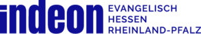 blaues indeon-Logo inklusive Claim